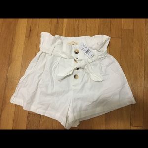 pacsun white paper bag waist shorts